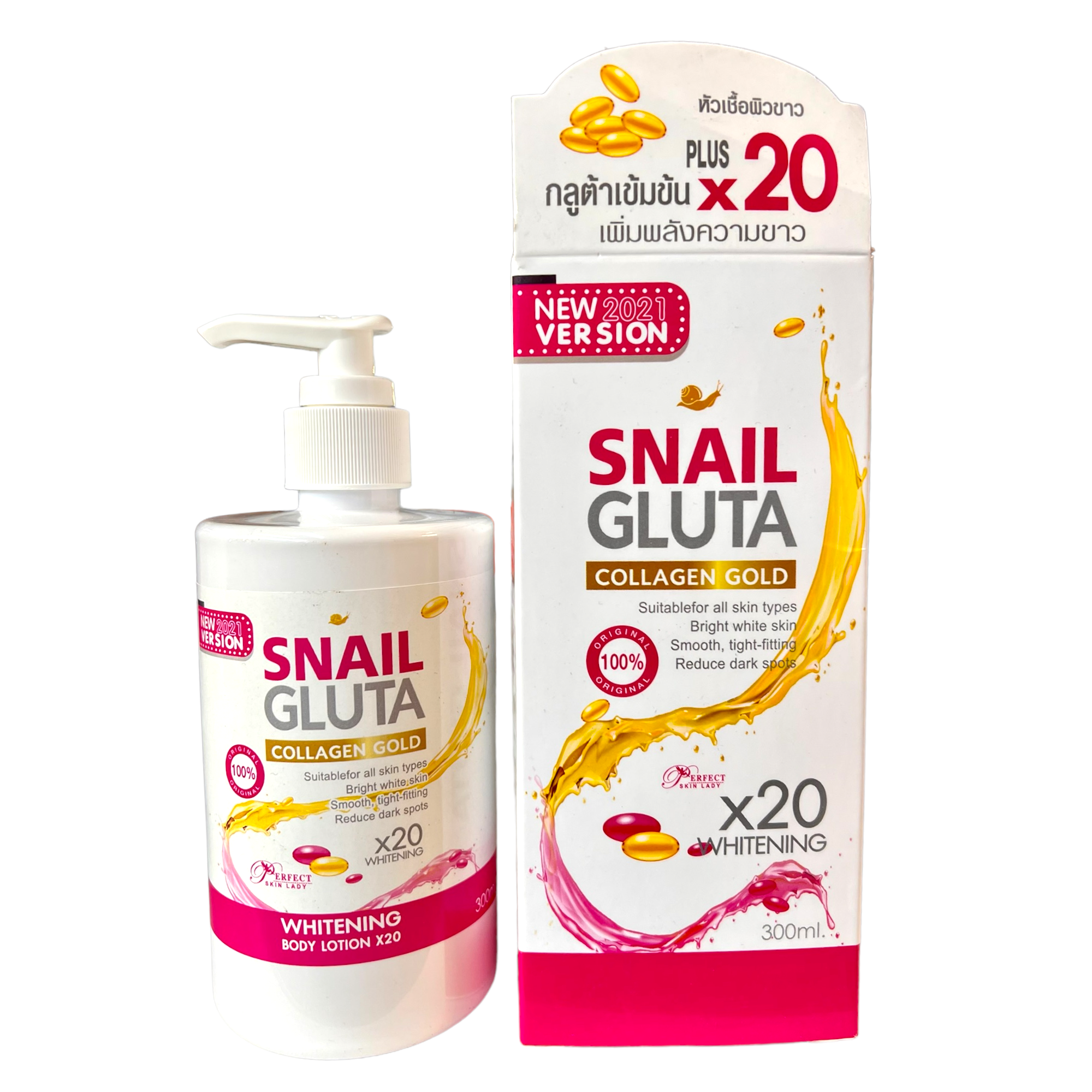 Snail Gluta Collagen Gold X20 Whitening Lotion 300ml - My Care Kits