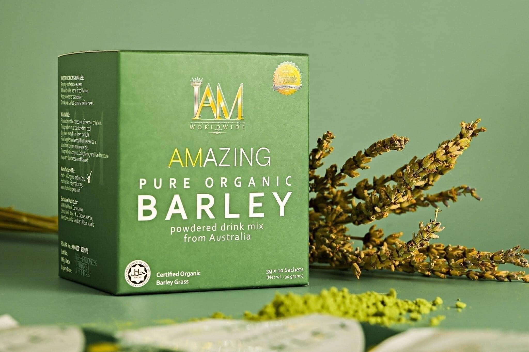 I AM - Amazing Pure Organic Barley - Powdered Drink Mix from Australia | 3g x 10 sachets - My Care Kits
