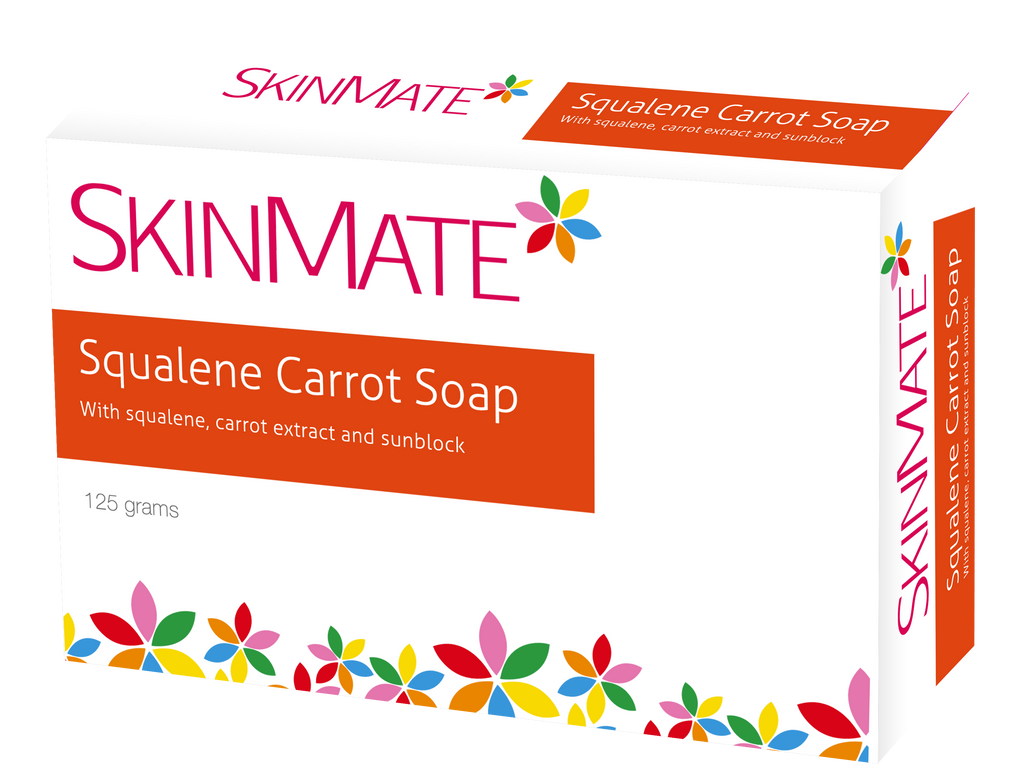 SkinMate Squalene Carrot Soap with Squalene, Carrot Extract and Sunblock 125g - My Care Kits