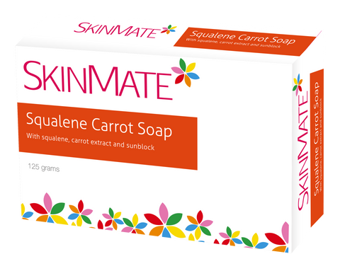 SkinMate Squalene Carrot Soap with Squalene, Carrot Extract and Sunblock 125g