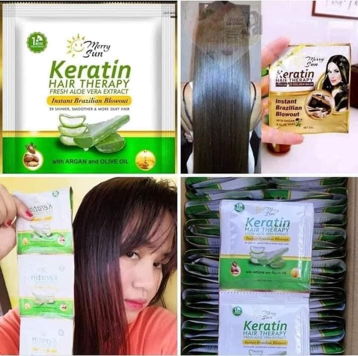 Merry Sun Keratin Hair Therapy Fresh Aloe Vera Extract | Instant Brazilians Blowout | 1 dozen - My Care Kits