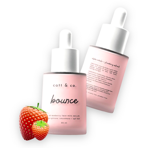 Catt & Co - BOUNCE - Strawberry Face Milk Serum - Brightens Smoothens SPF60 - 30ml