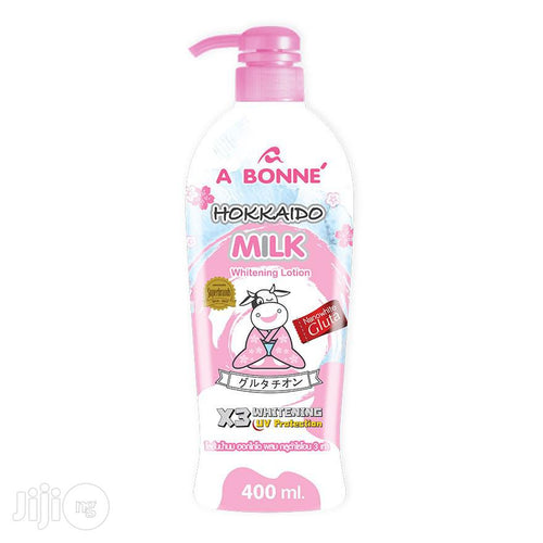 A Bonne Hokkaido Milk Whitening Lotion Nanowhite Gluta X3 Whitening 400 ml - My Care Kits