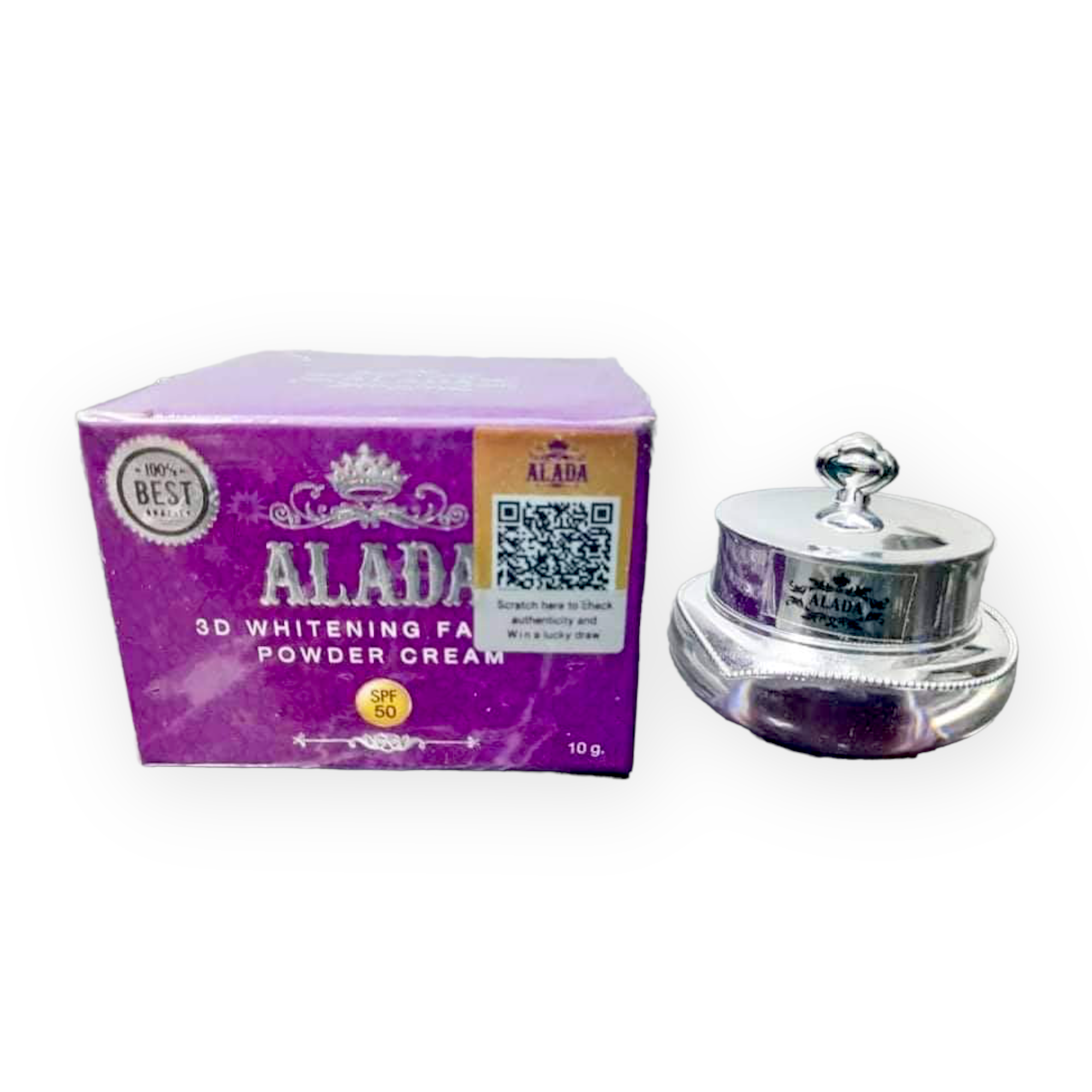 ALADA 3D WHITENING FACE POWDER CREAM NATURAL BRIGHT SKIN ANTI DARK SPOT SPF50 PA+++