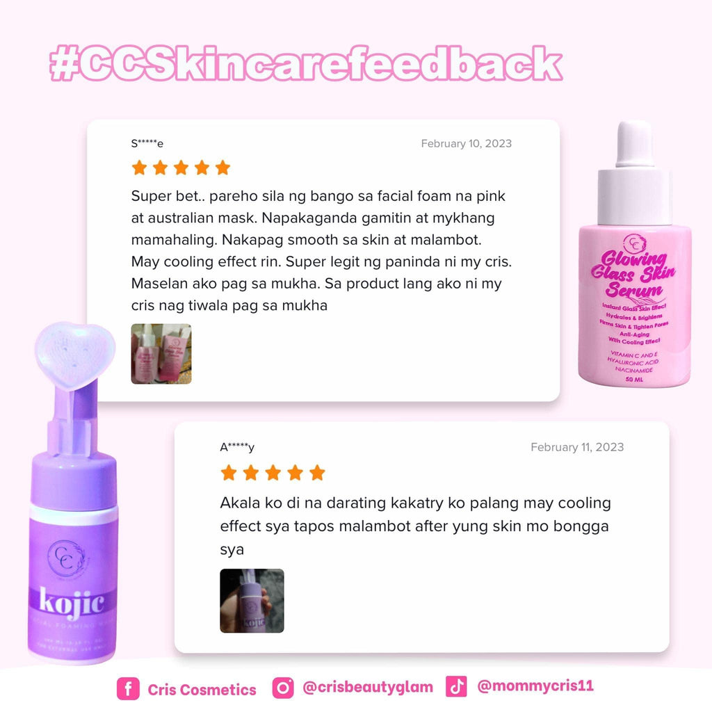 Cris Cosmetics - KOJIC Facial Foaming Wash 100ml - ( Purple bottle )