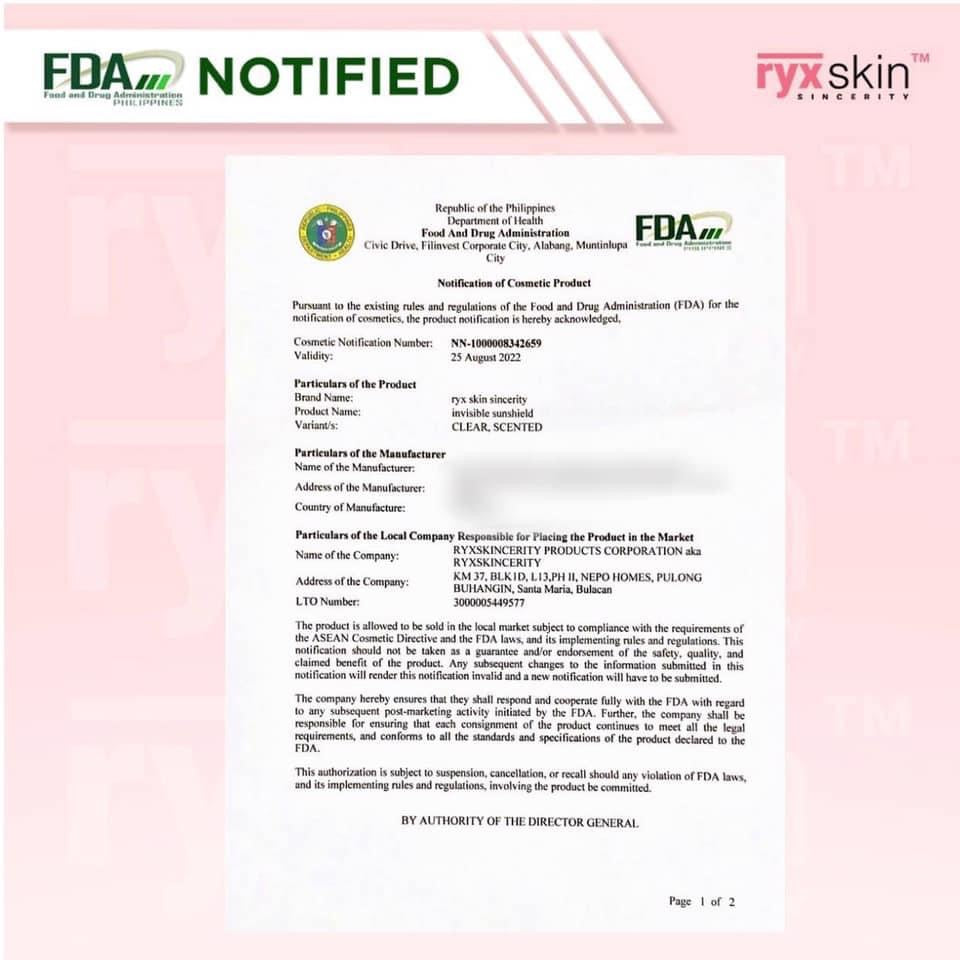 Ryx Skin Invisible Sunshield / Sunscreen 50ml - My Care Kits