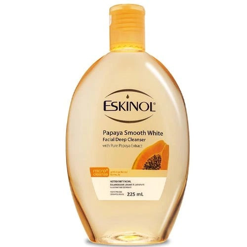 Eskinol - Papaya Smooth White - Facial Deep Cleanser with Pure Papaya Extract - Micro Cleanse - Anti-Bacterial Formula - 225 ML