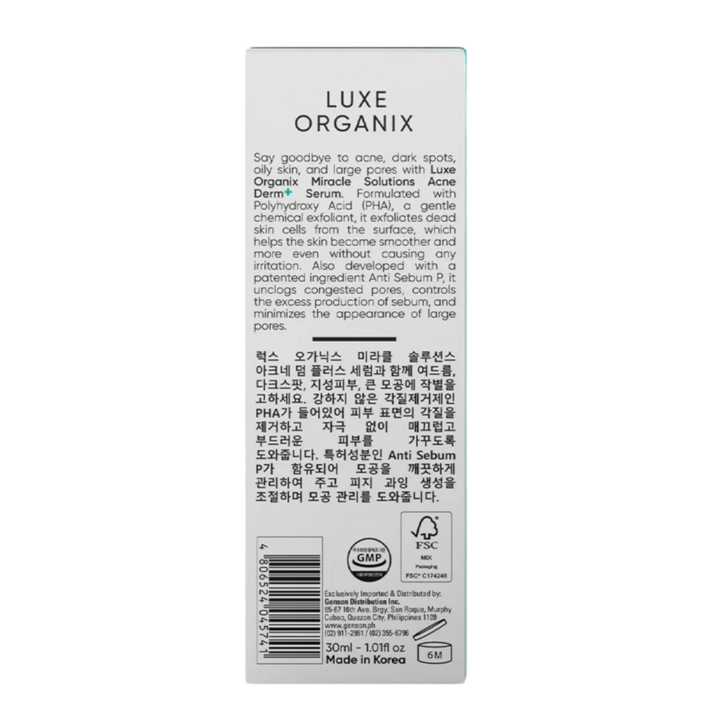 Luxe Organix - Miracle Solutions Acne Derm Serum 30ml - My Care Kits