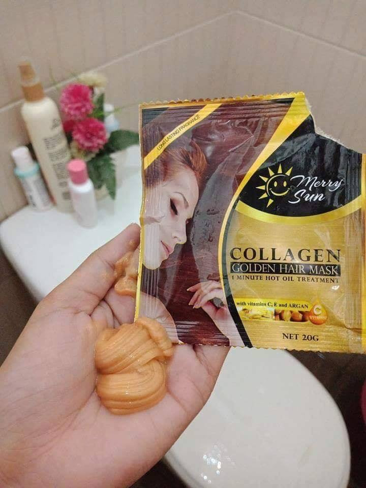Hair collagen Golden Hair Mask 1 minute hot oil treatment | 12 sachet - My Care Kits