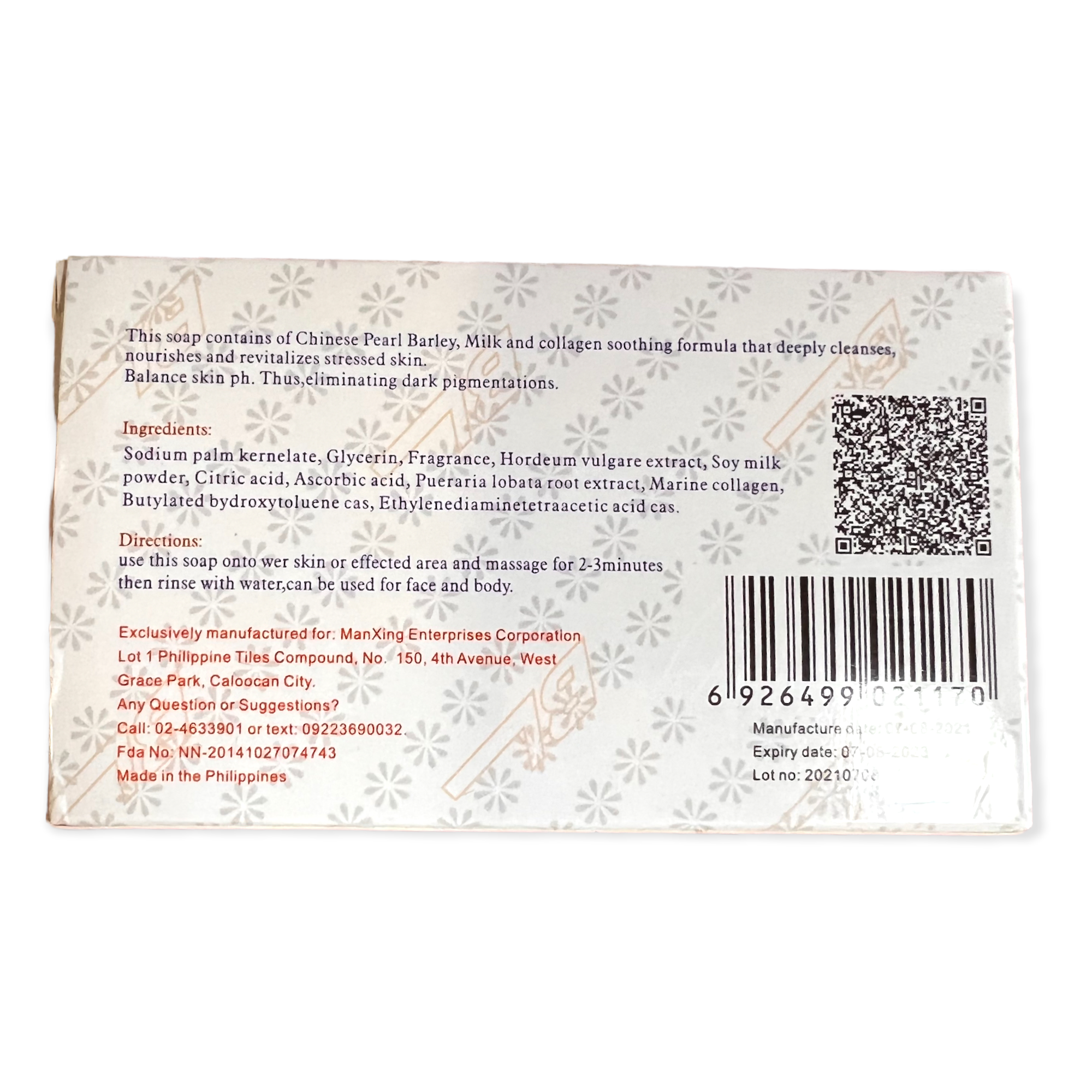 LS BL SOAP - Pear Barley Milk + Collagen 115g - My Care Kits