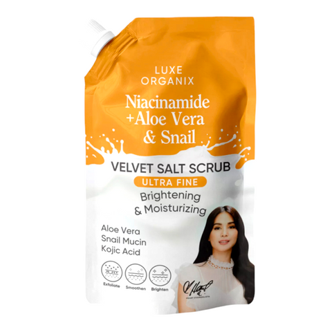Luxe Organix - Niacinamide + Aloe Vera & Snail Velvet Salt Scrub - Brightening and Moisturizing 300g - ( Yellow )