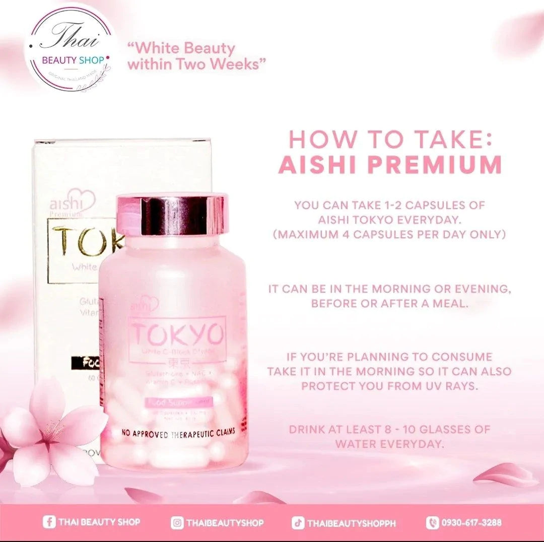 Aishi - TOKYO White C-Block Dfyage - Glutathione 60 Capsule - My Care Kits