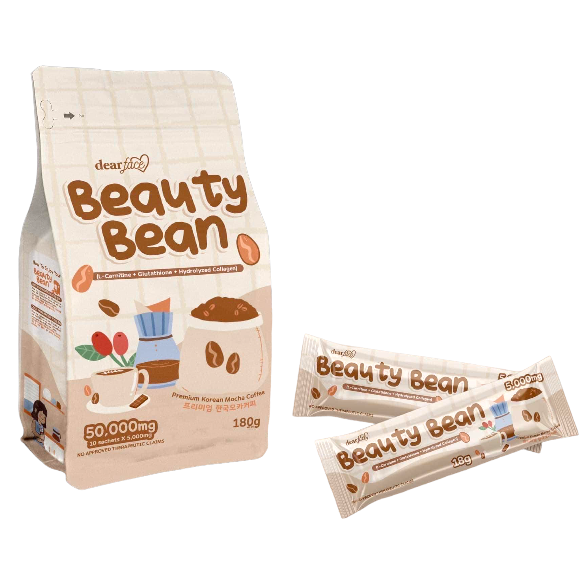 Dear Face- Beauty Bean Premium Korean Mocha Coffee 180g – My Care Kits