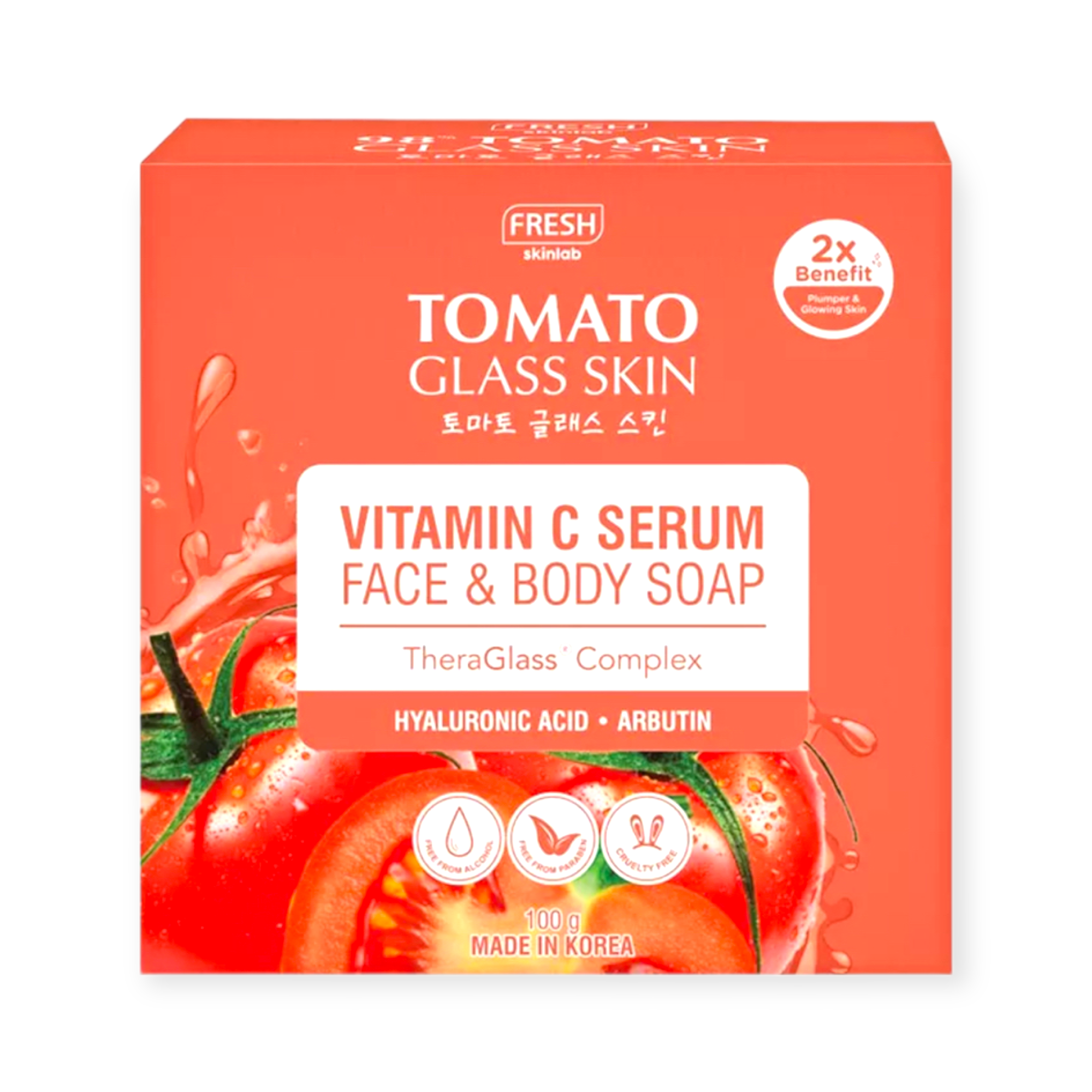 Fresh Skinlab - Tomato Glass Skin - Vitamin C Serum Face & Body Soap 100g