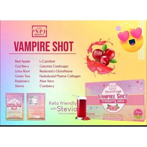 PSPH VAMPIRE SHOT CRANBERRY JUICE - 21g x 15 Sachet