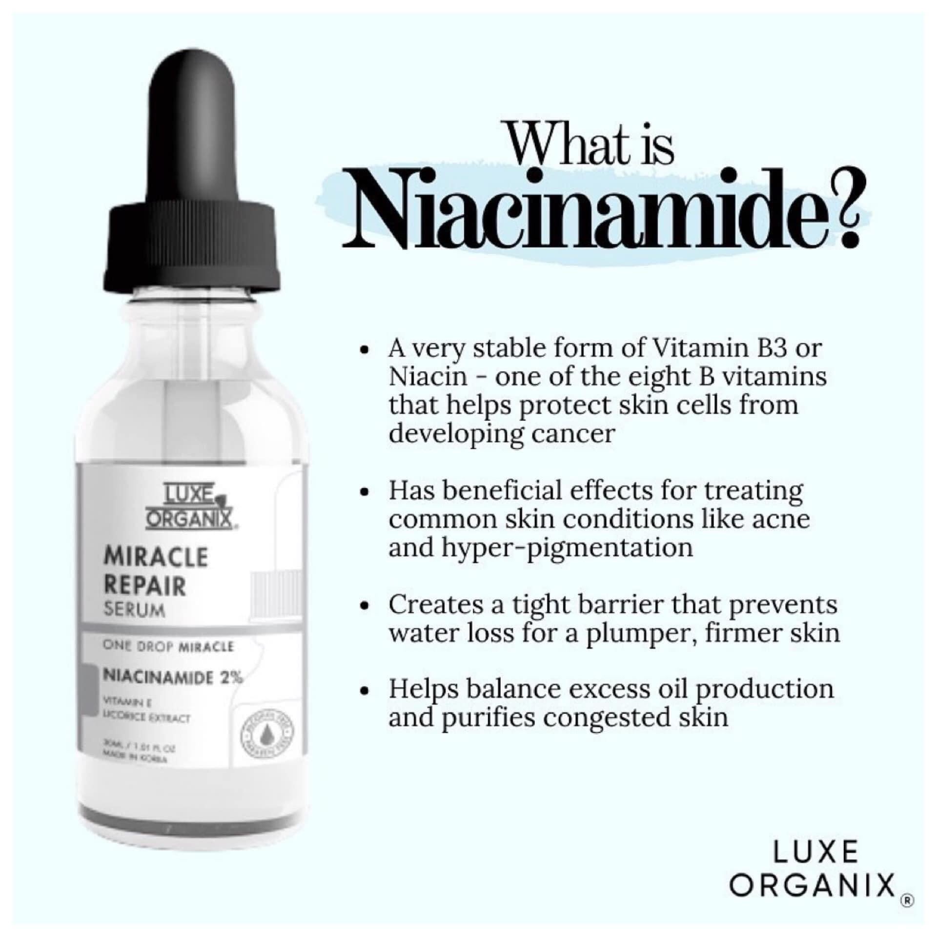 Luxe Organix Miracle Repair Serum Niacinamide 4% + Vitamin E | 30ml - My Care Kits