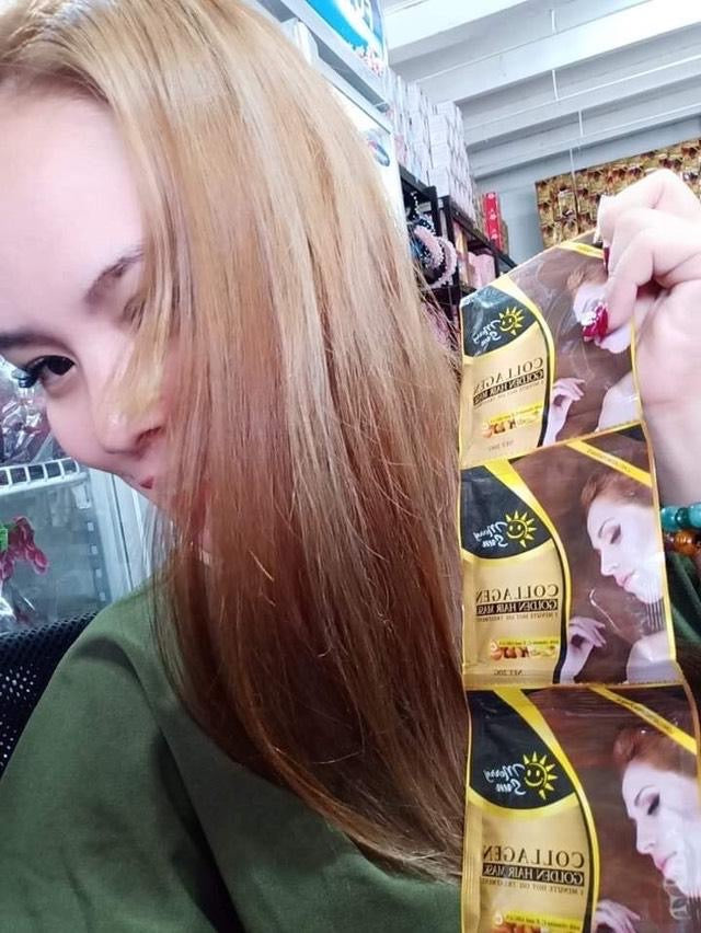 Hair collagen Golden Hair Mask 1 minute hot oil treatment | 12 sachet - My Care Kits