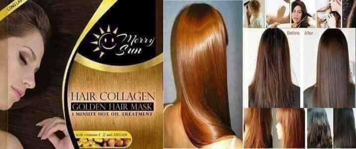 Hair collagen Golden Hair Mask 1 minute hot oil treatment | 12 sachet - My Care Kits