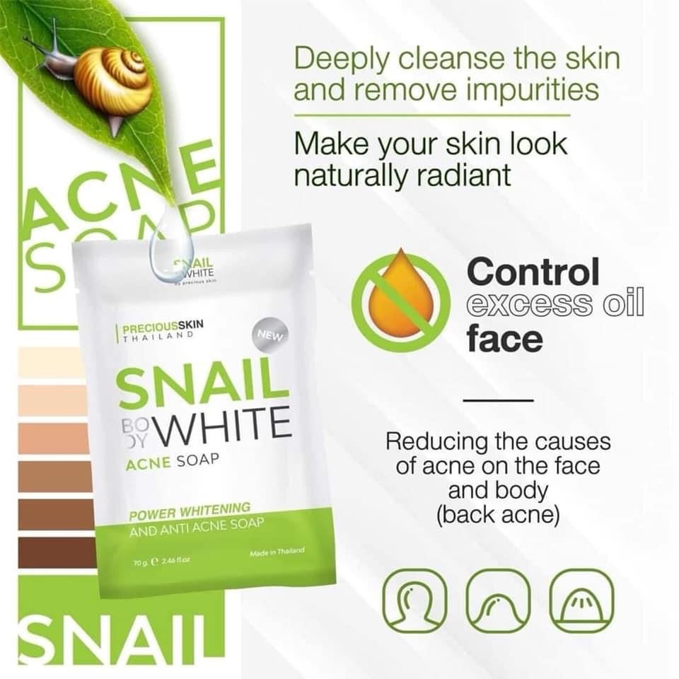 Snail White Acne Soap from Thailand - My Care Kits