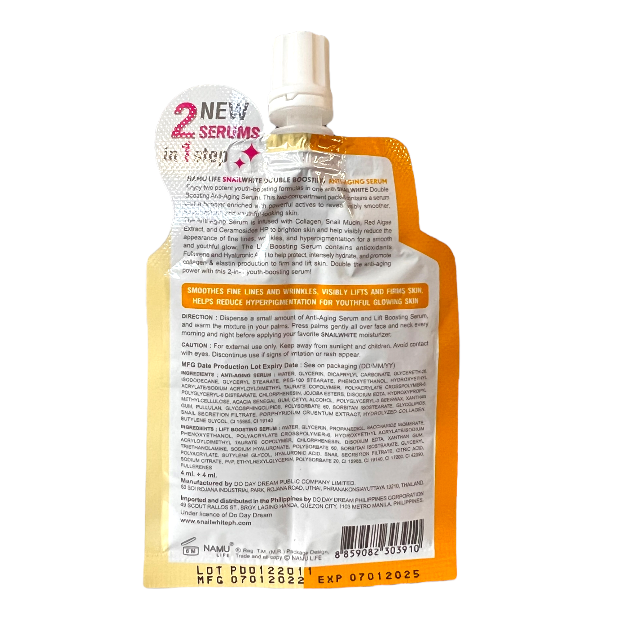 Snailwhite - Double Boosting Anti - Aging Serum 4ml + 4ml ( SACHET ) - My Care Kits