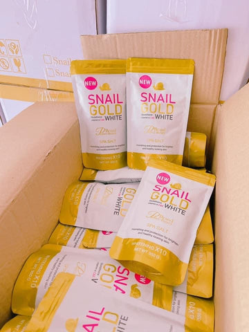 NEW! Snail Gold White Spa Salt Scrub - Glutathione Vitamin C & E - 350g