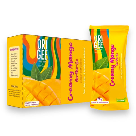 Ori-Gee Creamy Mango On-the-Go - Collagen & Melatonin 21g x 10