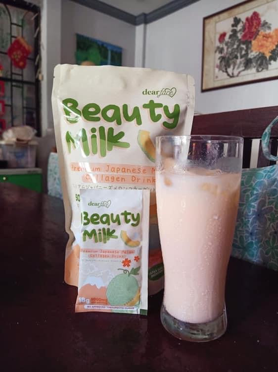 Dear Face - Beauty Milk Premium Japanese Collagen Drink MELON - 10 x 18g - My Care Kits