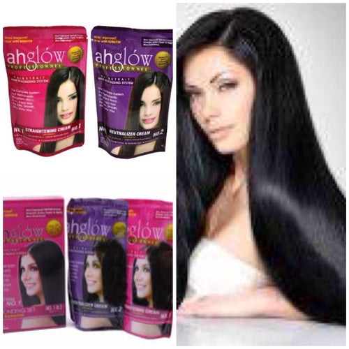 Ahglow Hair Rebonding Set Straightening and Neutralizing Cream Set - My Care Kits