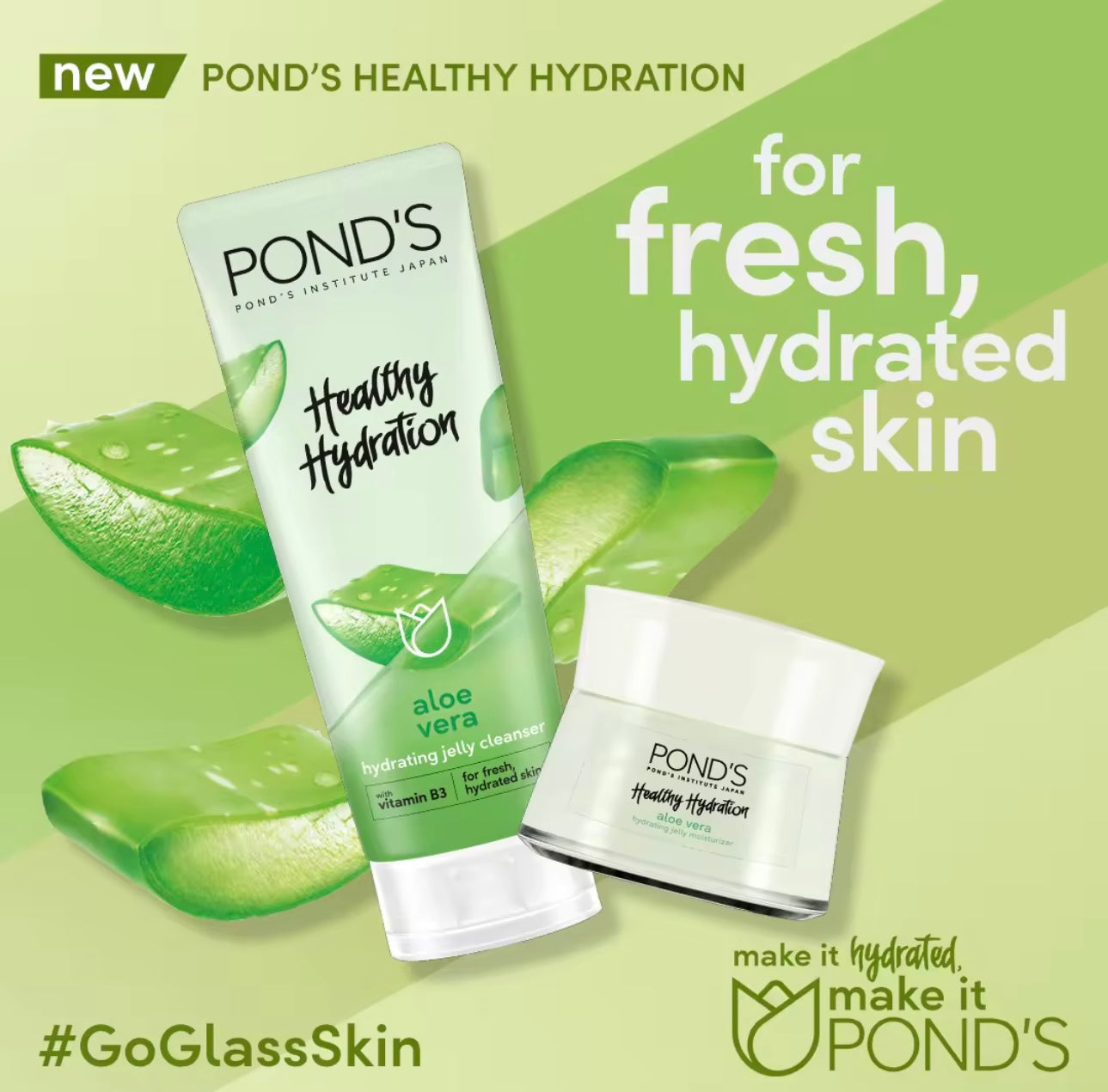 Ponds Healthy Hydration - Hydrating Jelly Cleanser - Aloe Vera 100 ml - My Care Kits