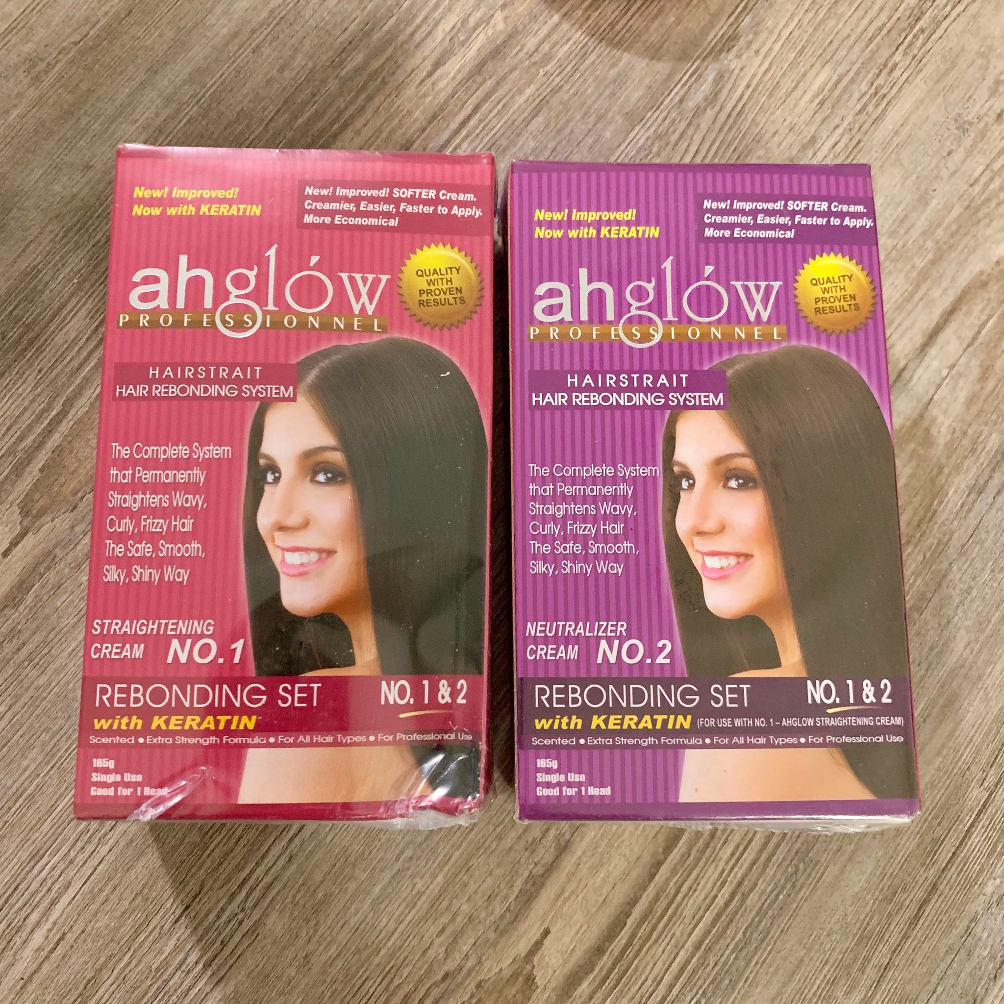 Ahglow Hair Rebonding Set Straightening and Neutralizing Cream Set My Care Kits