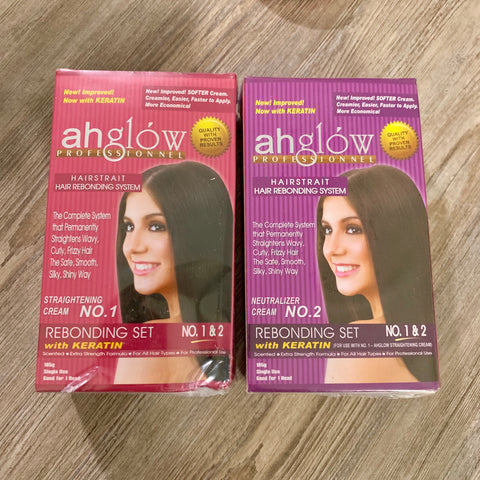 Ahglow Hair Rebonding Set Straightening and Neutralizing Cream Set