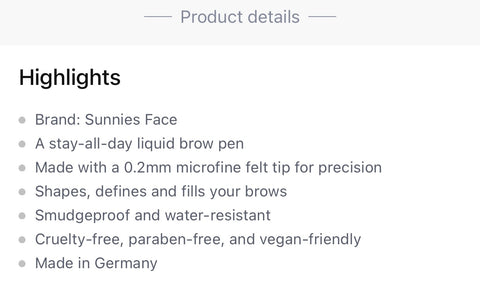 Sunnies Face Lifebrow Micromarker - ( Liquid Brow Pen - ASH BLONDE )