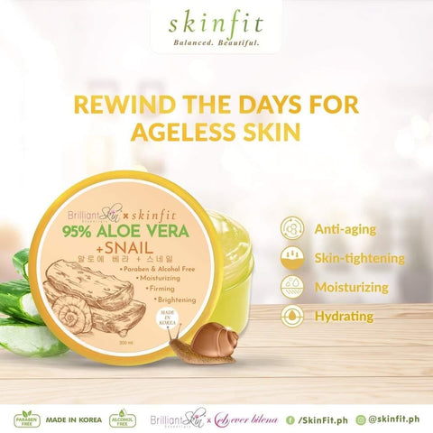 Brilliant Skin x SkinFit 95% Aloe Vera + Snail Gel Cream 300ml