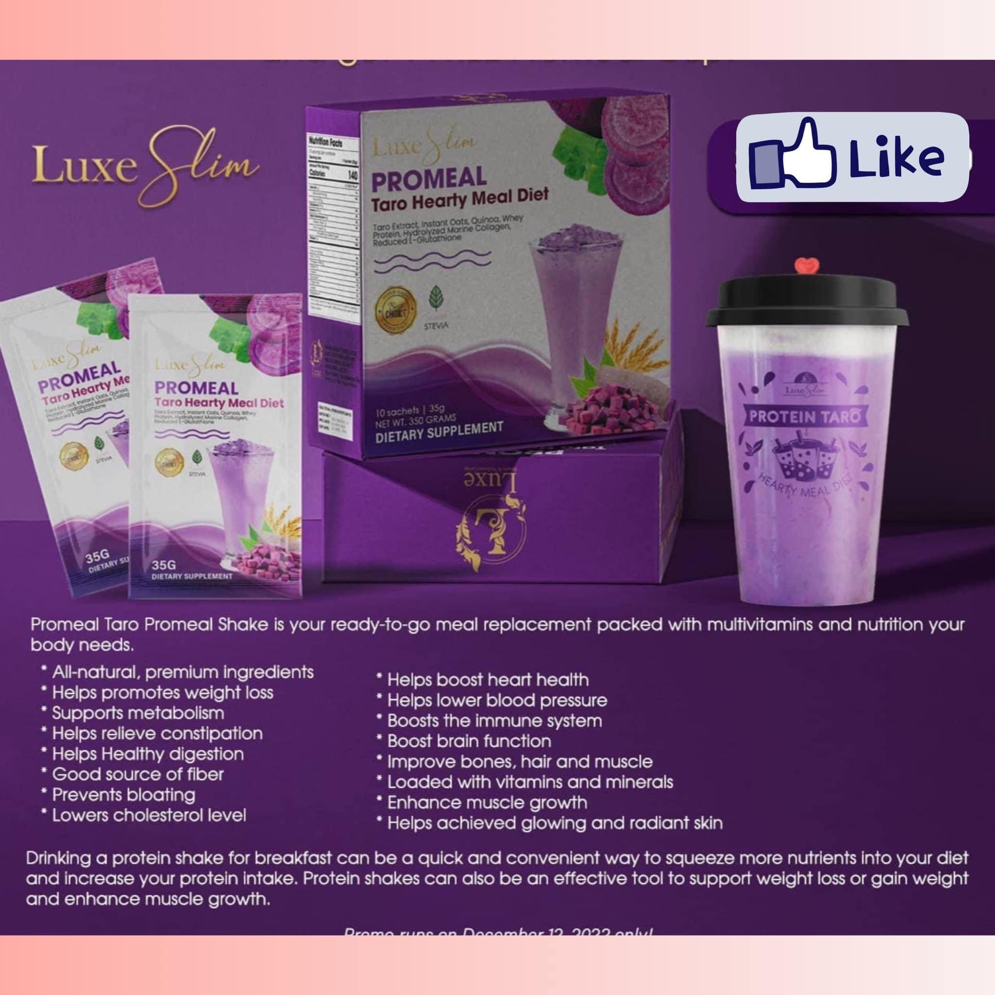 Luxe Slim - ProMeal Taro Healthy Meal Diet 35g x 10 - My Care Kits