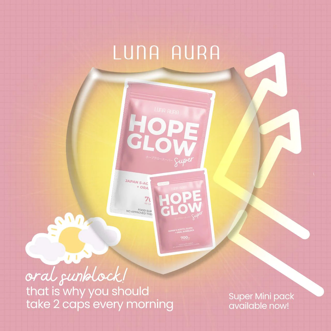Luna Aura - Hope Glow Super 700mg - 60 Capsule - Big Size - My Care Kits