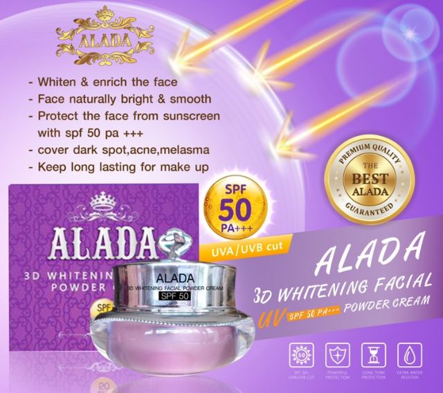 ALADA 3D WHITENING FACE POWDER CREAM NATURAL BRIGHT SKIN ANTI DARK SPOT SPF50 PA+++ - My Care Kits