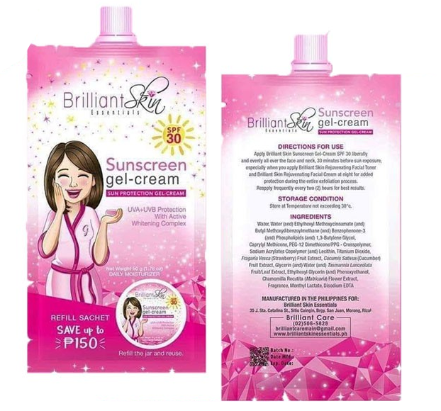 Brilliant Skin Essentials Sunblock / Sunscreen Cream Refill Sachet 50g - My Care Kits